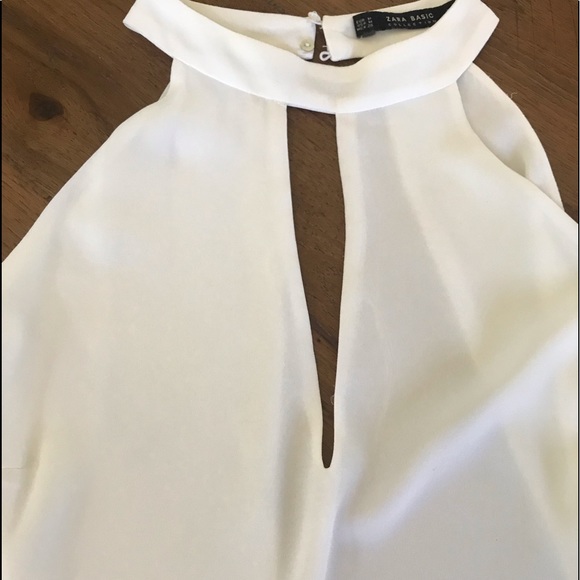 ZARA open drape back white blouse - Picture 8 of 10